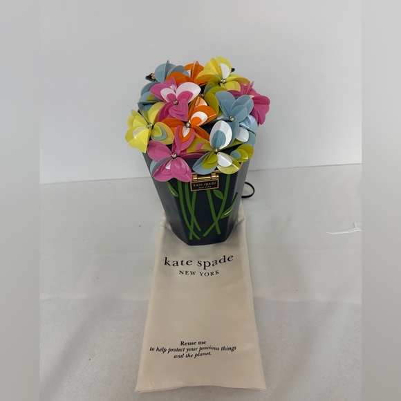 Kate Spade New York Blue 3D Bouquet Top-handle  Shoulder Bag - Picture 9 of 12